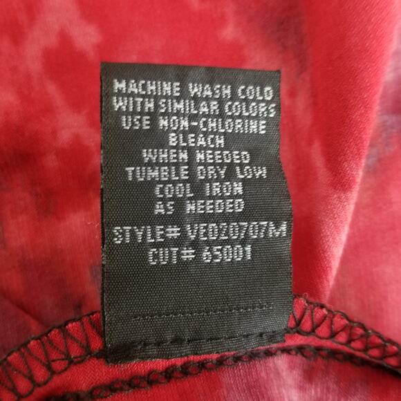 Connected Apparel Red Black Floral Print Dress 3/4 Length Sleeves, Size 12 - Picture 6 of 9